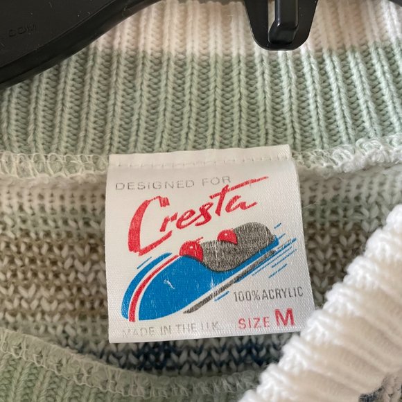 VIntage White Cresta Knit Sweater - Size Medium - Picture 3 of 5